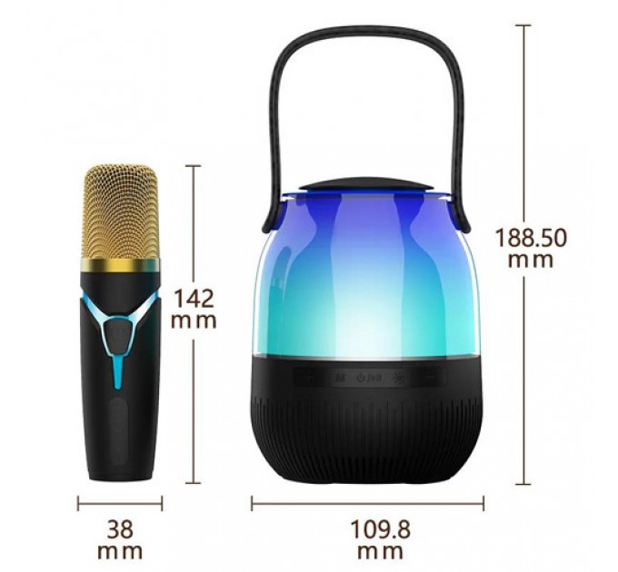 Bluetooth-колонка с RGB подсветкой XM-A68, микрофон