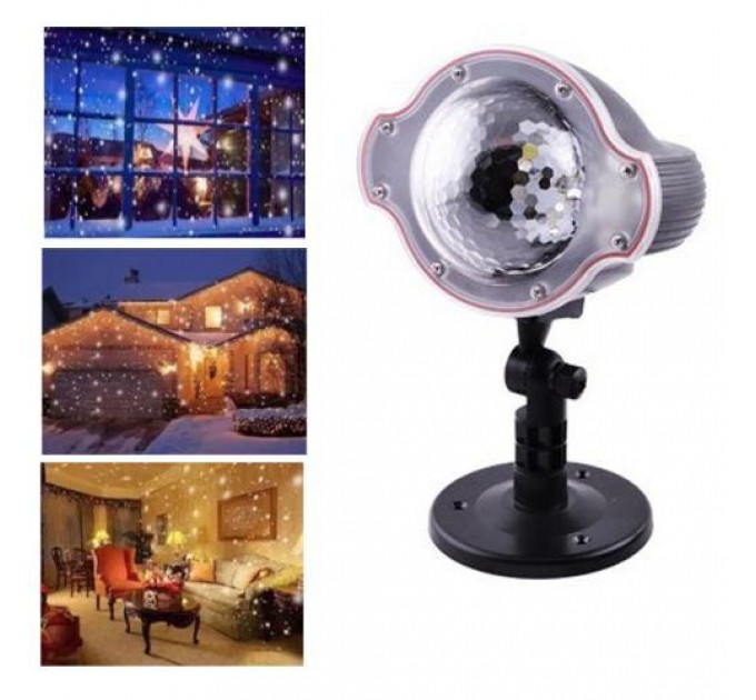 Светодиодный лазерный проектор Star Shower Snow 809-white, дом+улица, 2 кронштейна, Waterproof