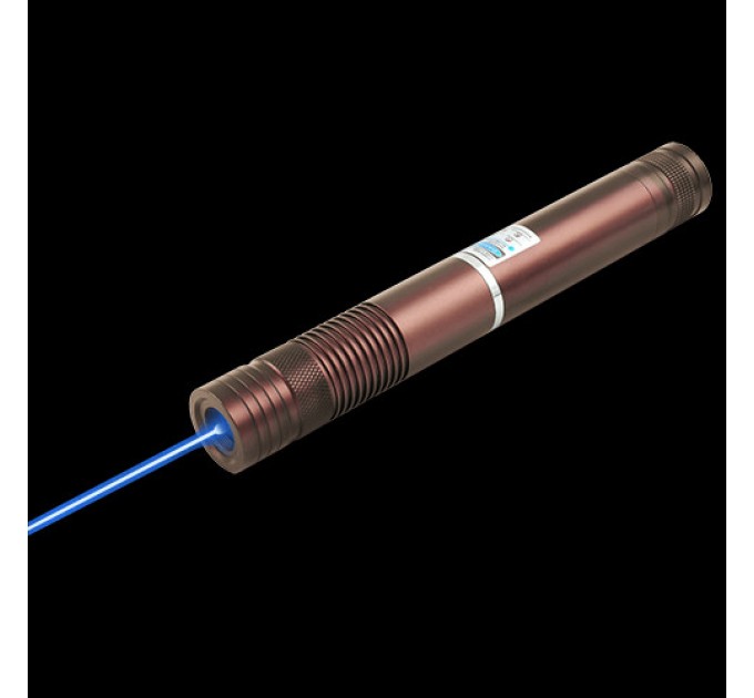 Фонарь-лазер синий YX-B008, 2х16340, 5 насадок, ЗУ 220V, Box