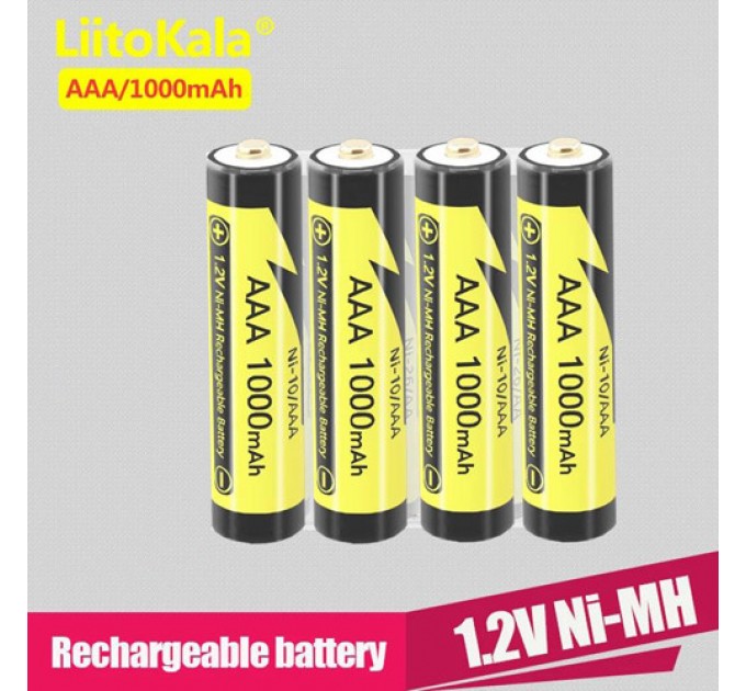 Аккумулятор AAA, LiitoKala Ni-10/AAA, 1.2V, 1000mAh, ОРИГИНАЛ