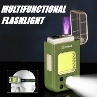 Фонарь налобный MULTIFUNCTIONAL YEMAO YM-T618-LED+COB, Motion Sensor, Li-Ion аккум., зажигалка, ЗУ Type-C, Box