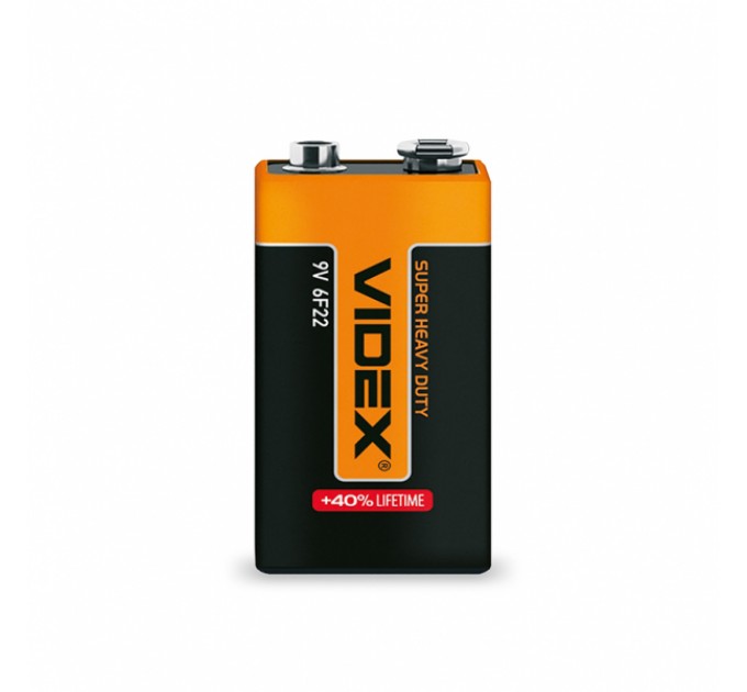 Батарейка солевая Videx 6F22/9V (Крона) 1шт SHRINK