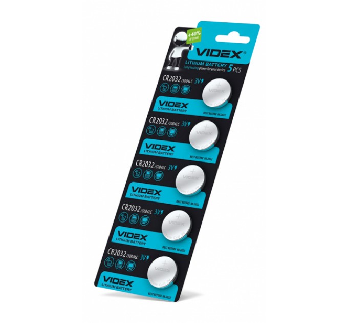 Батарейка литиевая Videx CR2032 5шт BLISTER CARD