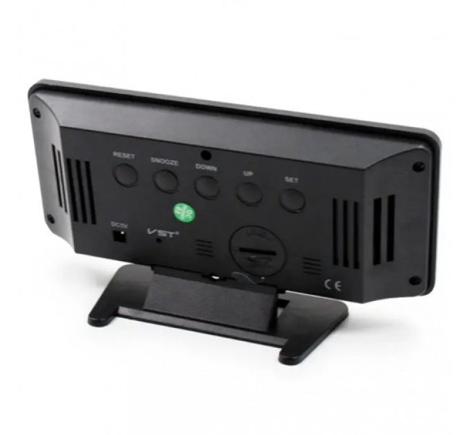 Часы сетевые VST-888Y-4, зеленые, температура, влажность, USB