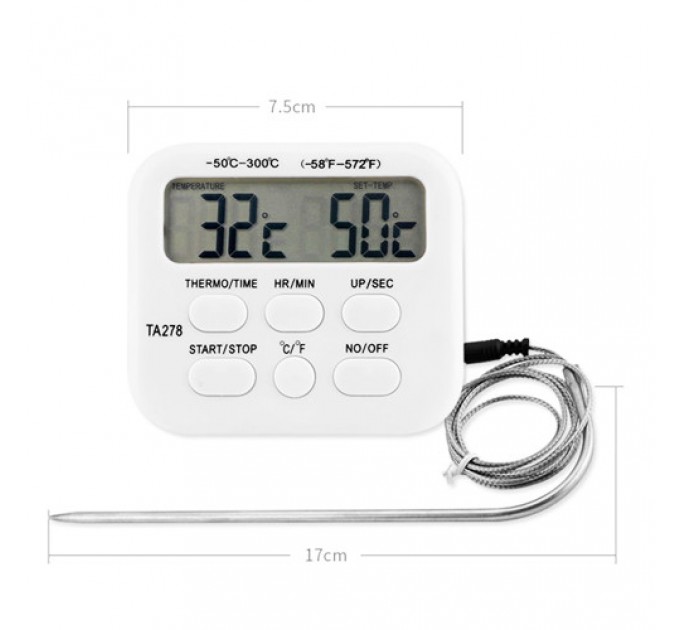 Термометр кухонный ТА-278 с выносным датчиком от -50 до 300°С