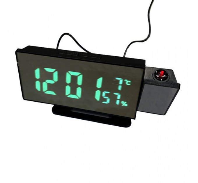 Часы сетевые проекционные VST-896S-4, зеленые, температура, USB