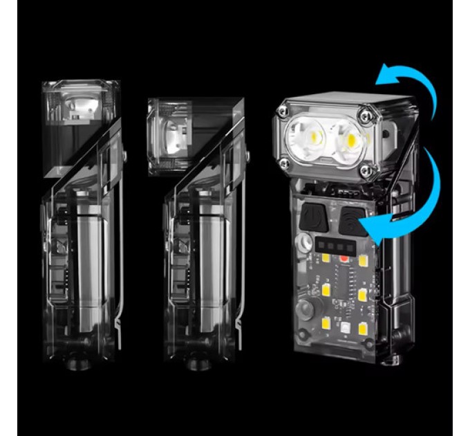 Фонарь налобный X52-2LED+6SMD(RGB), Motion Sensor, индикация аряда, Li-Ion аккум., ЗУ Type-C, клипса, магнит,
