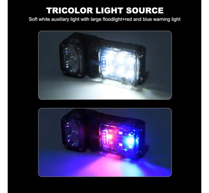 Фонарь налобный X52-2LED+6SMD(RGB), Motion Sensor, индикация аряда, Li-Ion аккум., ЗУ Type-C, клипса, магнит,