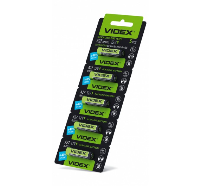 Батарейка щелочная Videx А27 5шт BLISTER CARD