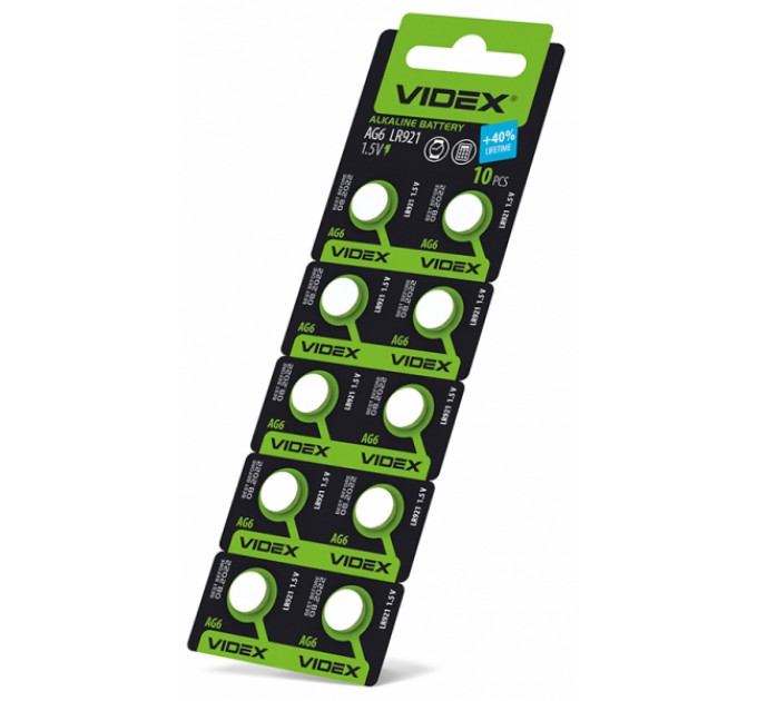 Батарейка часовая Videx AG 6/LR921 BLISTER CARD 10 шт