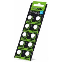 Батарейка часовая Videx  AG13/LR44 BLISTER CARD 10 шт