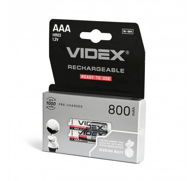 Акумулятори Videx HR03/AAA 800mAh double blister/2шт