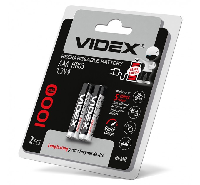 Акумулятори Videx HR03/AAA 1000mAh double blister/2шт