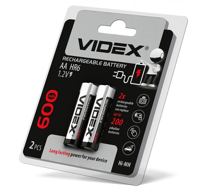 Акумулятори Videx HR6/AA 600mAh double blister/2шт