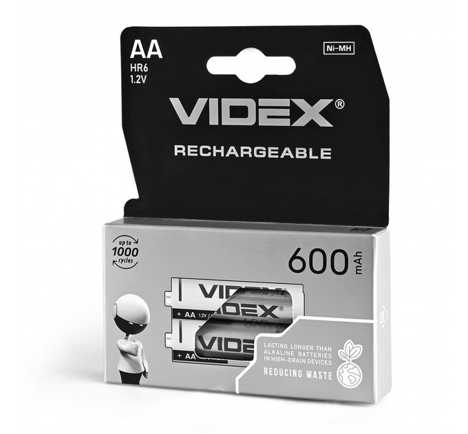 Акумулятори Videx HR6/AA 600mAh double blister/2шт