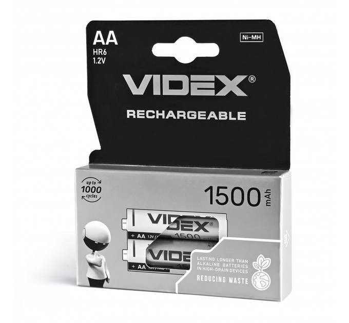 Акумулятори Videx HR6/AA 1500mAh double blister/2шт