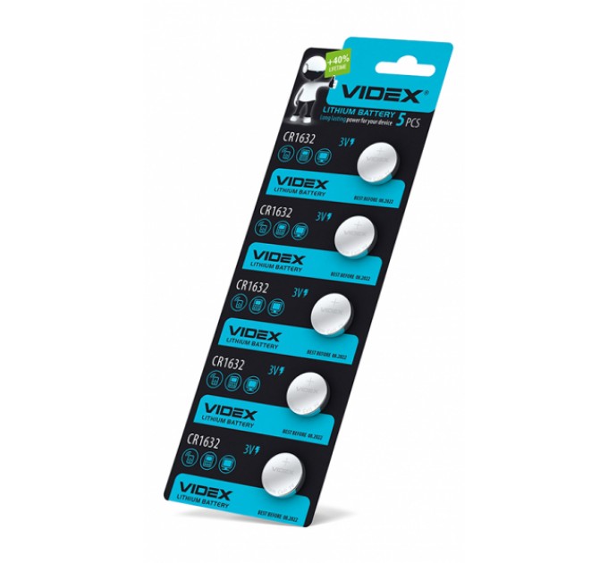 Батарейка литиевая Videx CR1632 5шт BLISTER CARD