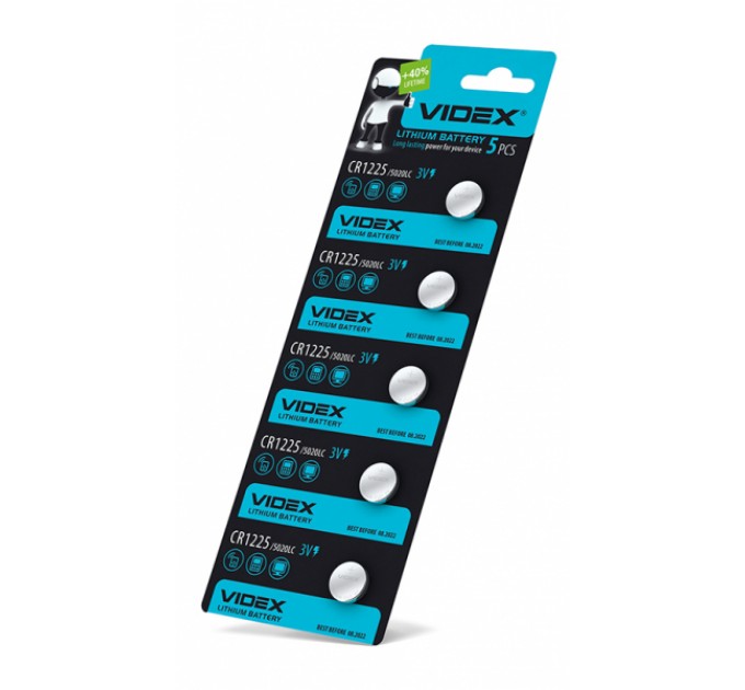 Батарейка литиевая Videx CR1225 5шт BLISTER CARD