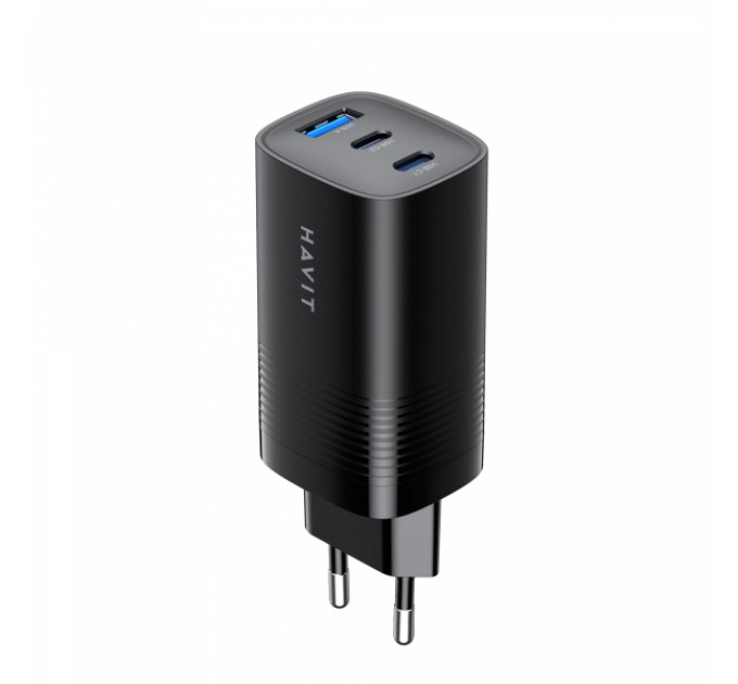Зарядний пристрій HAVIT UC20 GaN 67W USB-A+2xUSB-C Black