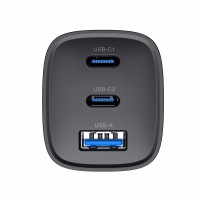 Зарядний пристрій HAVIT UC20 GaN 67W USB-A+2xUSB-C Black