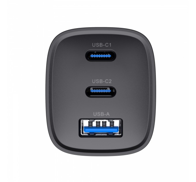 Зарядний пристрій HAVIT UC20 GaN 67W USB-A+2xUSB-C Black