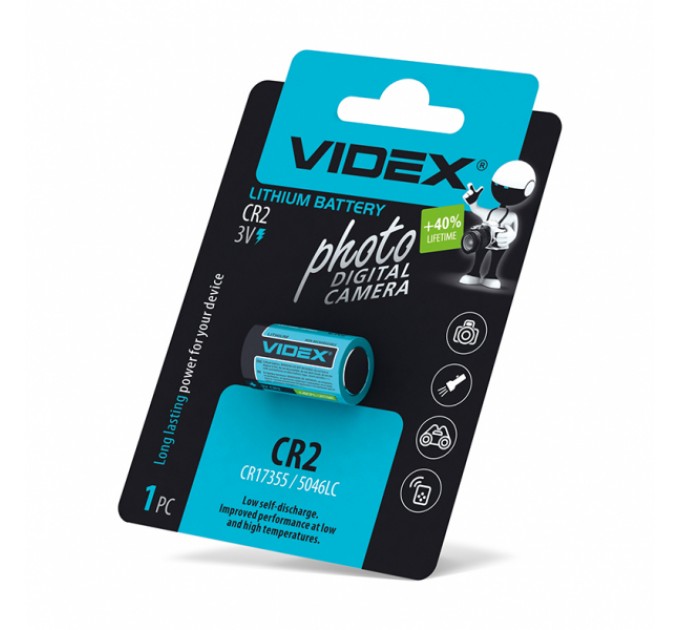 Батарейка литиевая Videx CR2 1шт BLISTER CARD