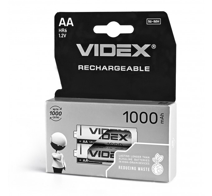 Акумулятори Videx HR6/AA 1000mAh double blister/2шт