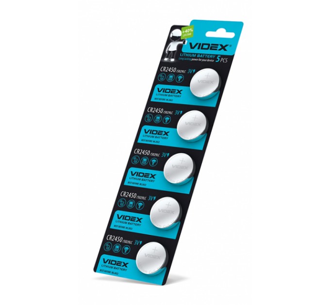 Батарейка литиевая Videx CR2450 5шт BLISTER CARD