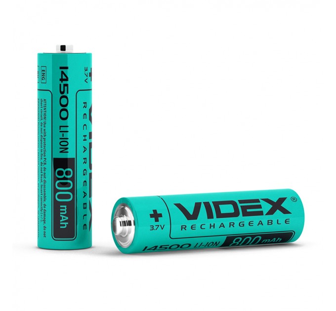 Акумулятор Videx літій-іонний 14500 (без захисту) 800mAh bulk/1шт