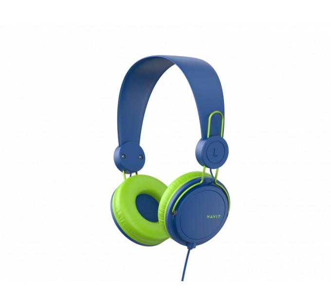 Наушники проводные накладные HAVIT HV-H2198D Blue/Green c микрофоном