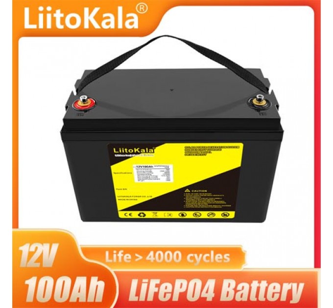 Аккумулятор LiFePO4, LiitoKala, 12V 100Ah, BMS smart плата