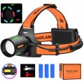 Фонарь налобный NIGHT VISION FLUORESCENCE BL-T67-TG+COB(white+red), 3x18650, 1 режим, power bank, ЗУ Type-C,