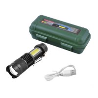 Фонарь Police 525/8468-XPE+COB, Li-Ion аккум., zoom, ЗУ microUSB, Box