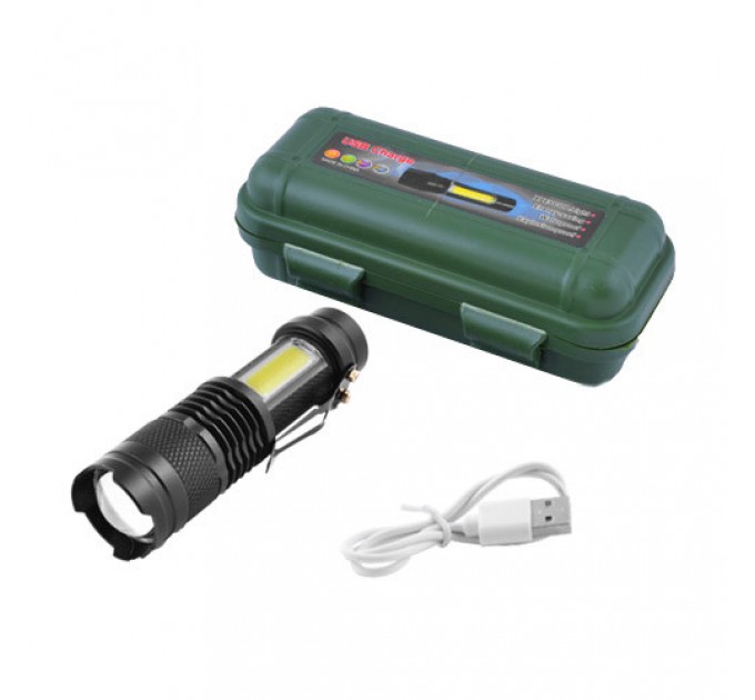 Фонарь Police 525/8468-XPE+COB, Li-Ion аккум., zoom, ЗУ microUSB, Box