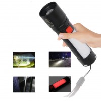 Фонарь 611-TG+COB(white+red), Li-Ion аккумулятор, ЗУ Type-C, zoom