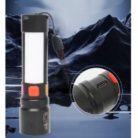 Фонарь 611-TG+COB(white+red), Li-Ion аккумулятор, ЗУ Type-C, zoom