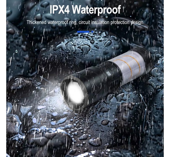 Фонарь со светильником CH-5021-TG+COB, Li-Ion аккум., ЗУ Type-C, zoom