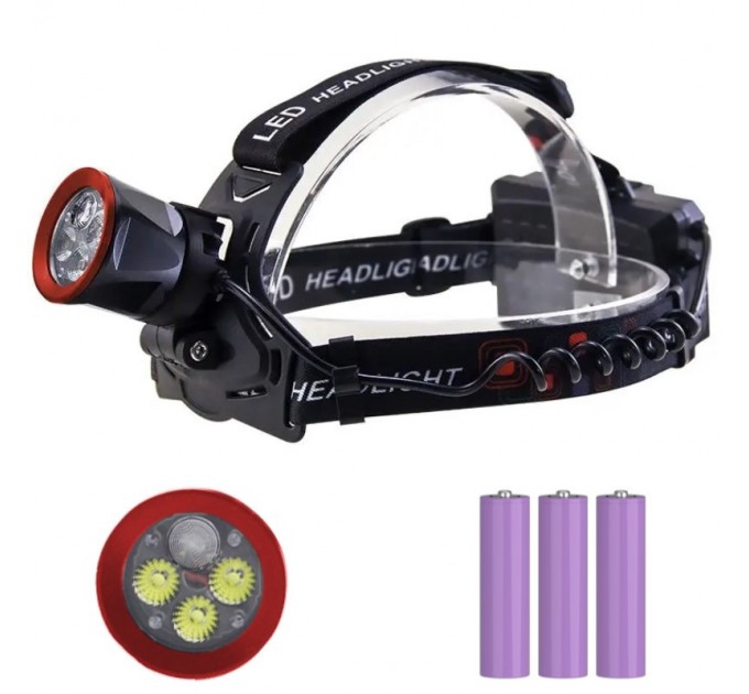 Фонарь налобный CT021 3+1 ULTRA LED, 3x18650, power bank, ЗУ Type-C