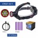 Фонарь налобный CT021 6+1 ULTRA LED, 3x18650, power bank, ЗУ Type-C