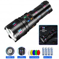 Фонарь NIGHT VISION FLUORESCENCE AK177-1 WHITE LASER LED PM60-TG, 4х18650, power bank, индикация заряда, ЗУ