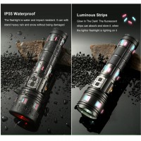 Фонарь NIGHT VISION FLUORESCENCE AK177-WHITE LASER LED PM60-TG, 8x18650 3.7V, power bank, ЗУ Type-C, zoom, 5