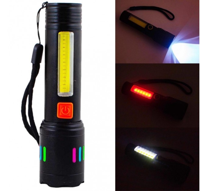 Фонарь NIGHT VISION FLUORESCENCE GT-505-TG+COB(white+red),  Li-Ion аккум., ЗУ Type-C, zoom