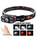 Фонарь налобный WH-0188-XPE+SMD(white+red), Motion Sensor, Li-Ion аккумулятор, ЗУ Type-C