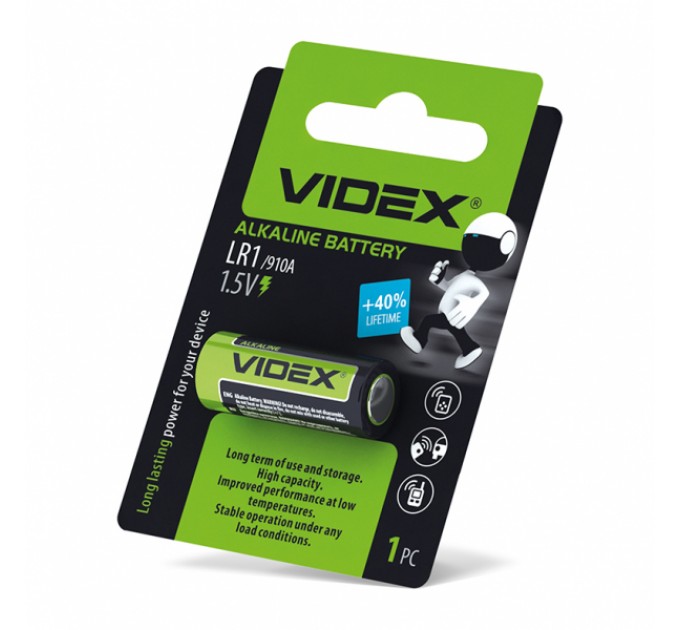 Батарейка щелочная Videx LR1 1шт BLISTER