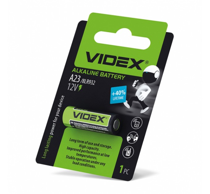 Батарейка щелочная Videx А23/Е23А 1шт BLISTER CARD