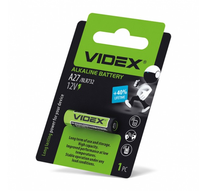 Батарейка щелочная Videx А27 1шт BLISTER CARD