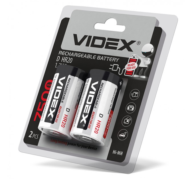 Акумулятори Videx HR20/D 7500mAh double blister/2шт