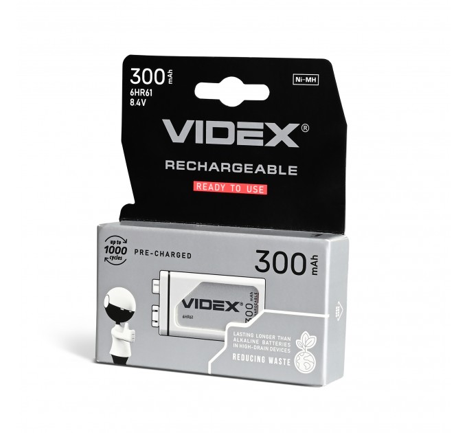 Акумулятори Videx 6HR61 300mAh blister/1шт