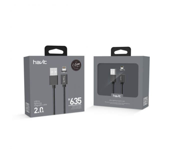 Кабель магнитный HAVIT HV-H635 Lightning 1м