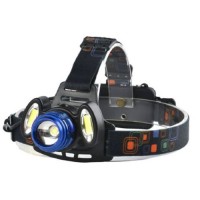 Фонарь налобный Police 2117-T6+2COB, 2x18650, zoom, ЗУ microUSB, Box
